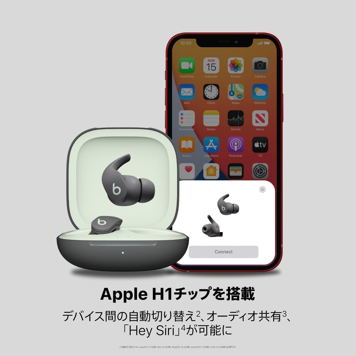 Beats Fit Pro - Wireless Noise Cancelling Earphones - Active Noise Cancelling, Spatial Audio Support, IPX4 Rating, Sweatproof Earbuds, Bluetooth, Built-in Microphone, 6 Hours Playtime (Gray)