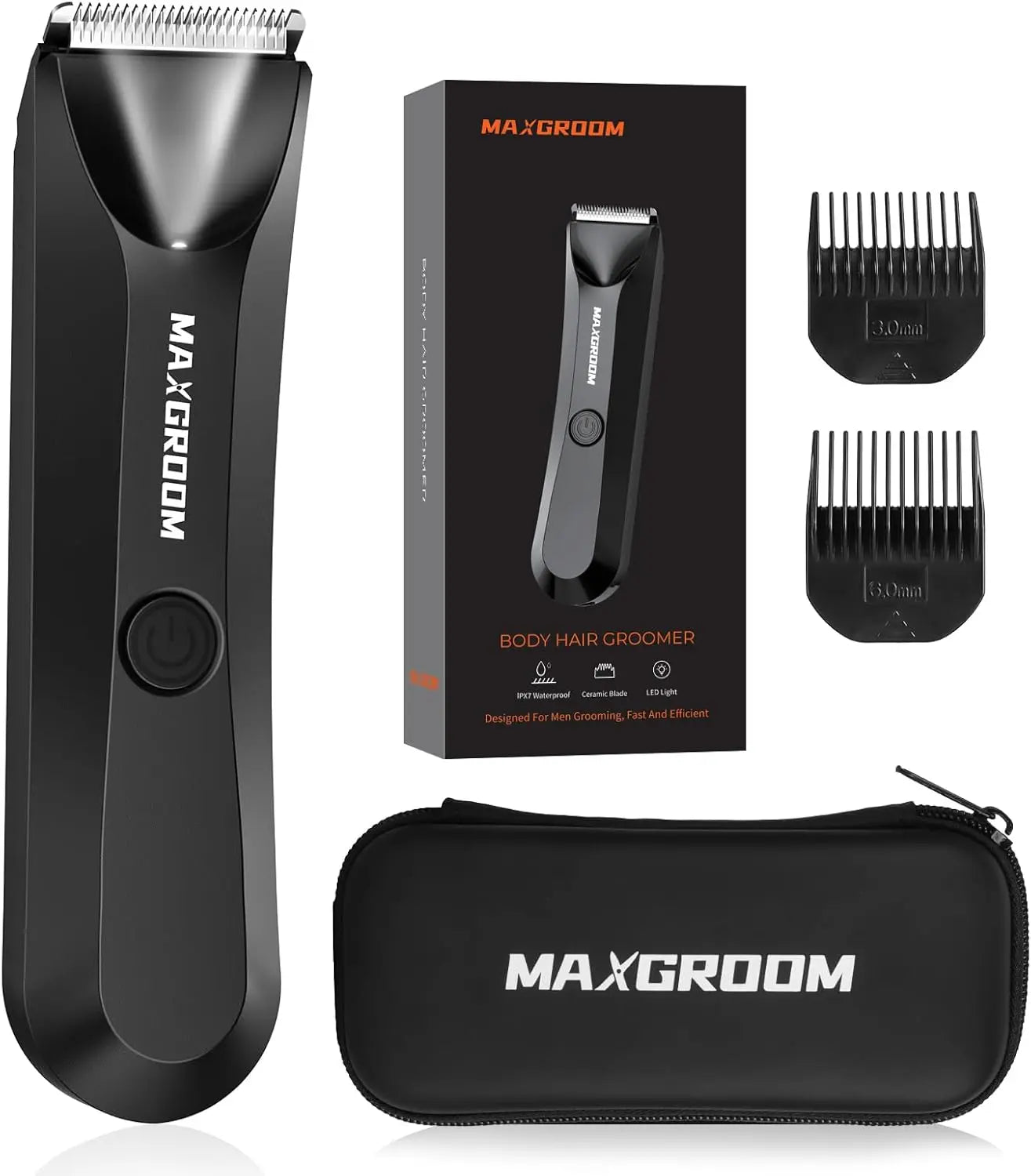 MAXGROOM Body Hair Trimmer - Professional Grooming for Men and Women | Cordless Electric Shaver with Precision Blades
