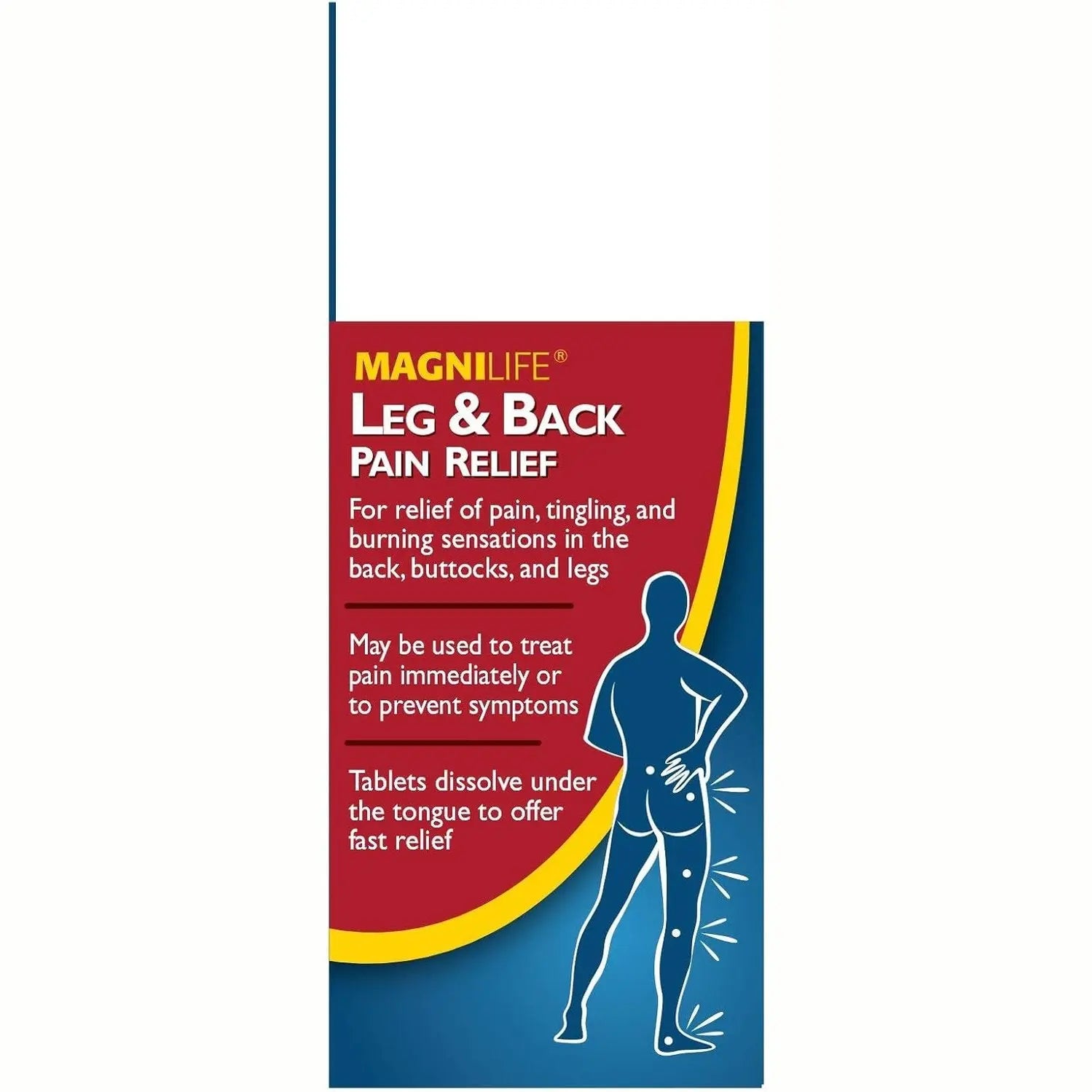 MagniLife Leg & Back Pain Relief Tablets,125 Ct, Fast-Acting Pain Relief Naturally Soothes Burning, Tingling & Stabbing Aches, Symptomatic or Preventative, Non-Habit Forming Quick-Dissolve Tablets