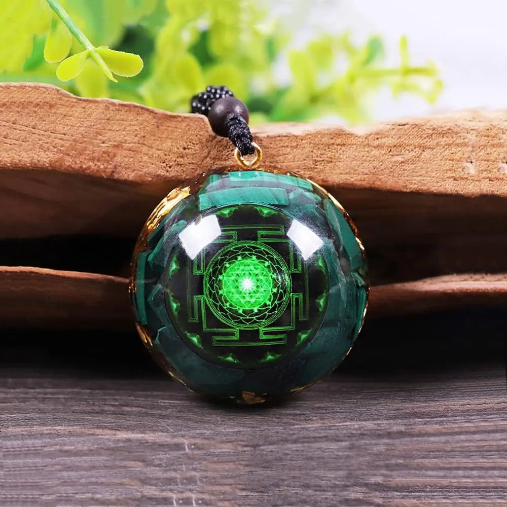 Day Day Up Orgonite Pendant Malachite Green Crystal Orgone Pendant Necklace Reiki Spiritual Healing Energy Jewelry For Women