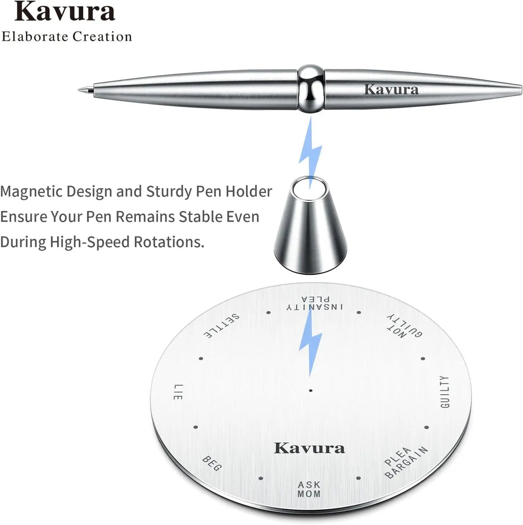 Spin Decision Pen for Legal Professionals – CNC-Machined 316L Stainless Steel Fidget Pen with Magnetic Stand | Smooth Gel Ink Writing | Legal-Themed Decision Spinner & Stress-Relief Desk Gift