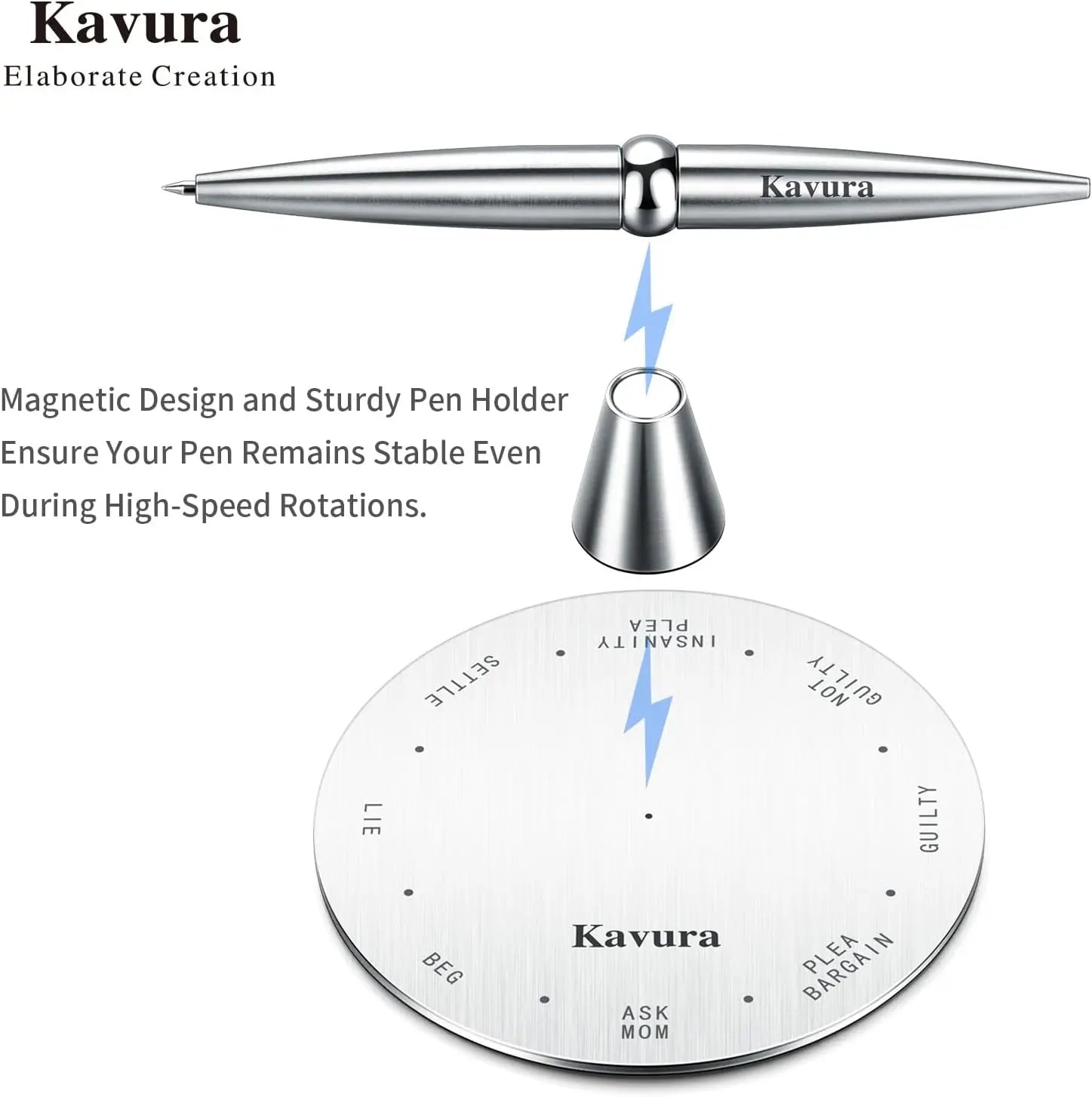 Spin Decision Pen for Legal Professionals – CNC-Machined 316L Stainless Steel Fidget Pen with Magnetic Stand | Smooth Gel Ink Writing | Legal-Themed Decision Spinner & Stress-Relief Desk Gift