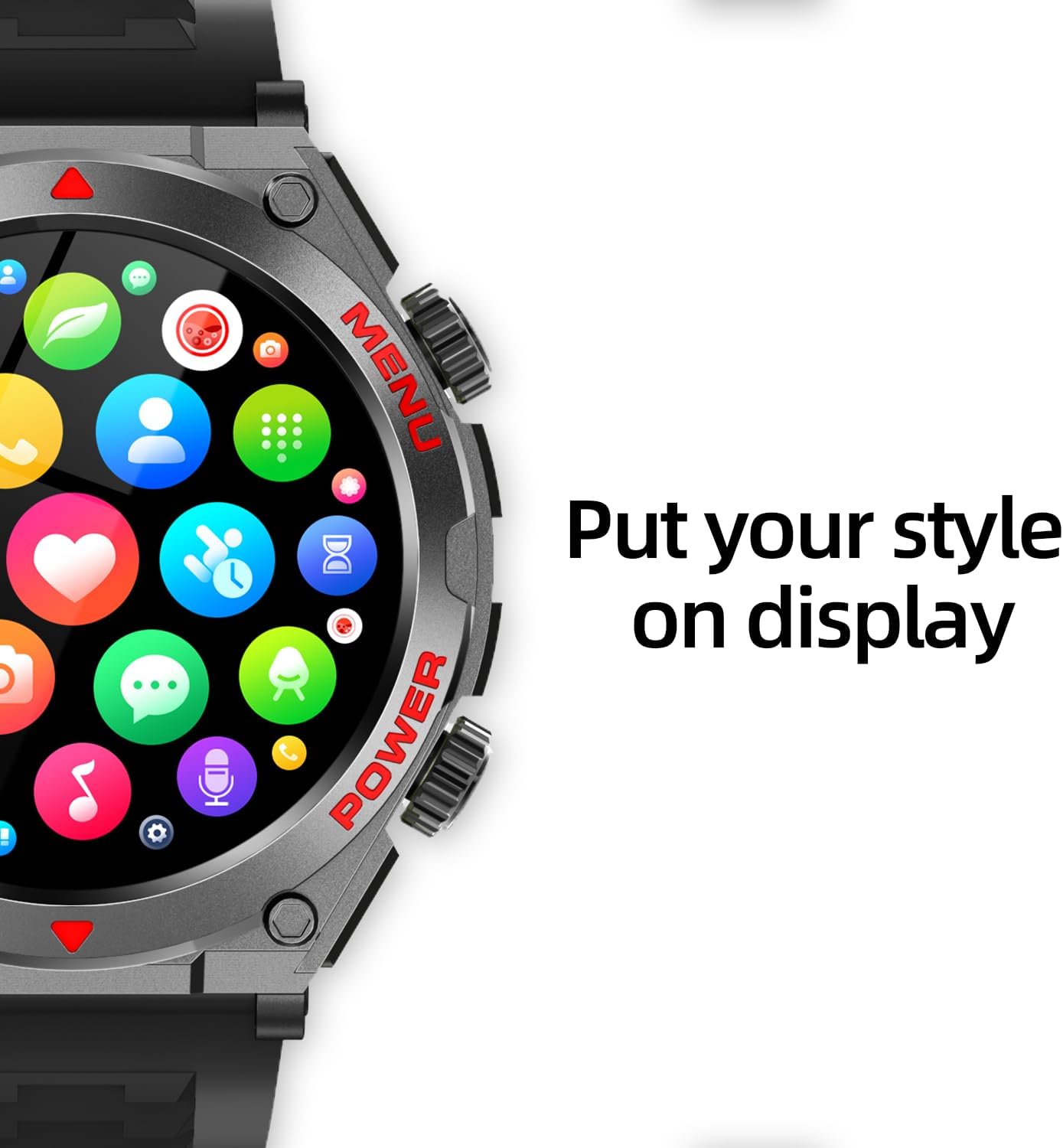 Military Smart Watch for Men (Answer/Make Call), 1.52" HD Smartwatch for Android Phones/iPhone, 100+ Sport Mode Fitness Tracker with Heart Rate, SpO2, Stress and Sleep Monitor, IP68 Waterproof