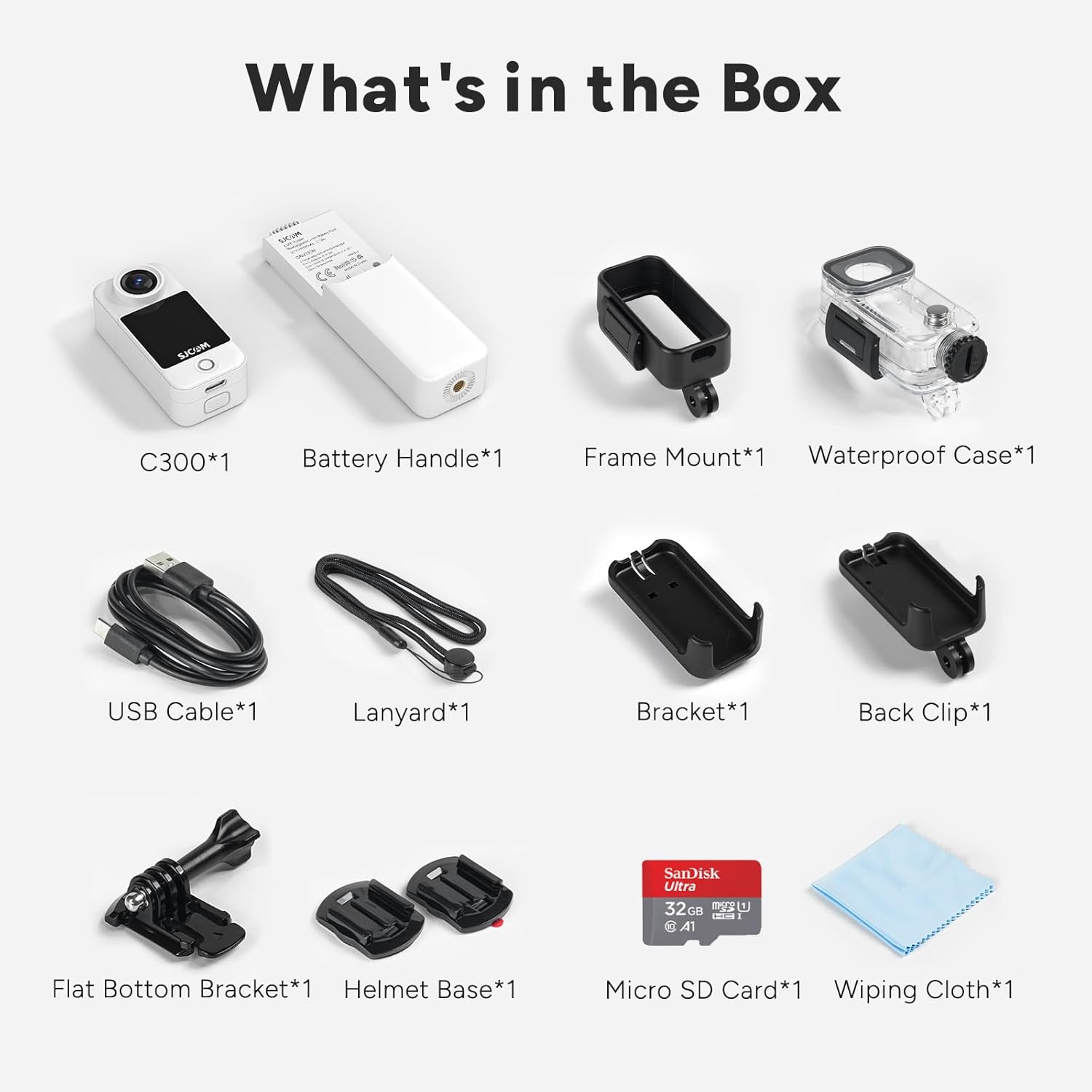 SJCAM C300 Action Camera 4K30fps, 1.33 Inch Dual Touchscreen Sports Camera, 2.4G/5G Dual WiFi 20MP Helmet Camera, 6-axis EIS Underwater Camera 30 m Waterproof with 2800 + 1000 mAh Dual Battery