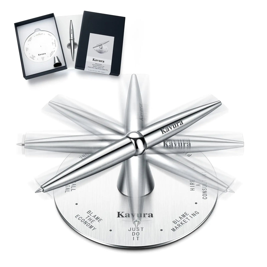 Spin Decision Pen for Legal Professionals – CNC-Machined 316L Stainless Steel Fidget Pen with Magnetic Stand | Smooth Gel Ink Writing | Legal-Themed Decision Spinner & Stress-Relief Desk Gift