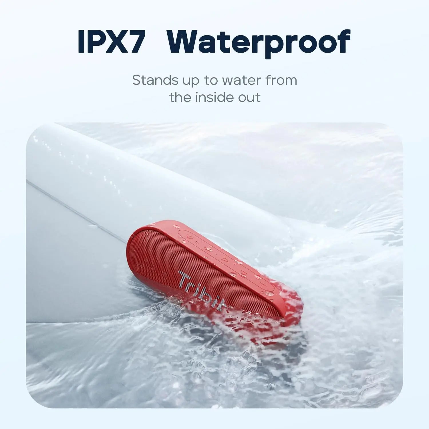 Tribit XSound Go Bluetooth Speaker, 16W Portable Wireless Speaker with Loud Sound, 24H Playtime, IPX7 Waterproof, Custom EQ, XBass, BT5.3, TWS Pairing, Type-C, Outdoor/Home/Travel/Beach/Shower (Black)