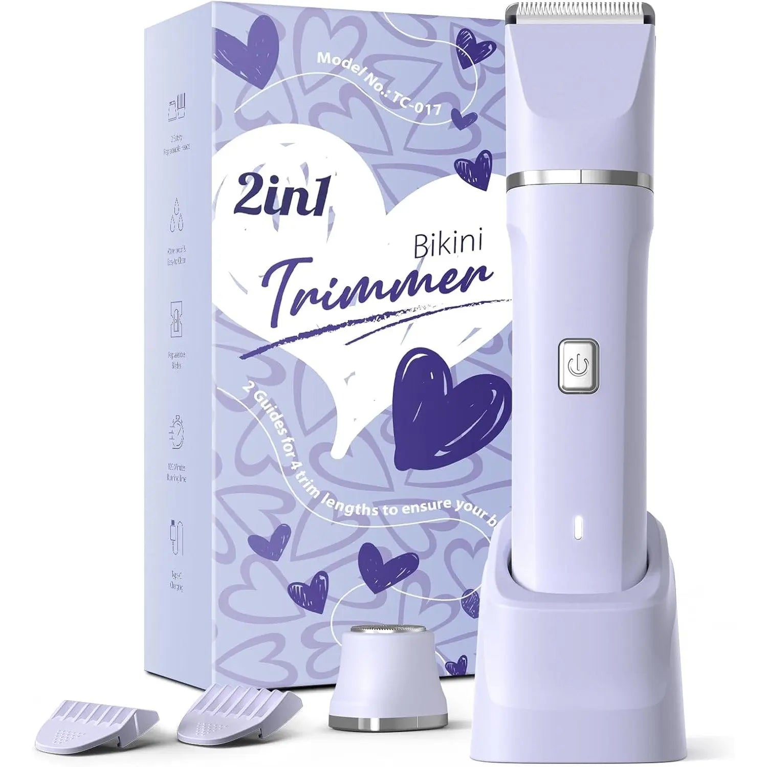 Electric Razors for Women - Wet/Dry Womens Electric Shaver for Legs, Replaceable Body Hair Blade Heads&Hair Remover for Face Head, No Nick, No Cut, No Razor Burn, Purple