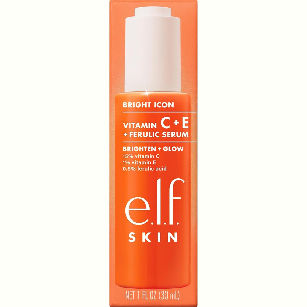e.l.f. SKIN Bright Icon Vitamin C + E + Ferulic Serum, Brightening & Soothing Face Serum, Helps Even Skin Tone, Vegan & Cruelty-Free, 30ml