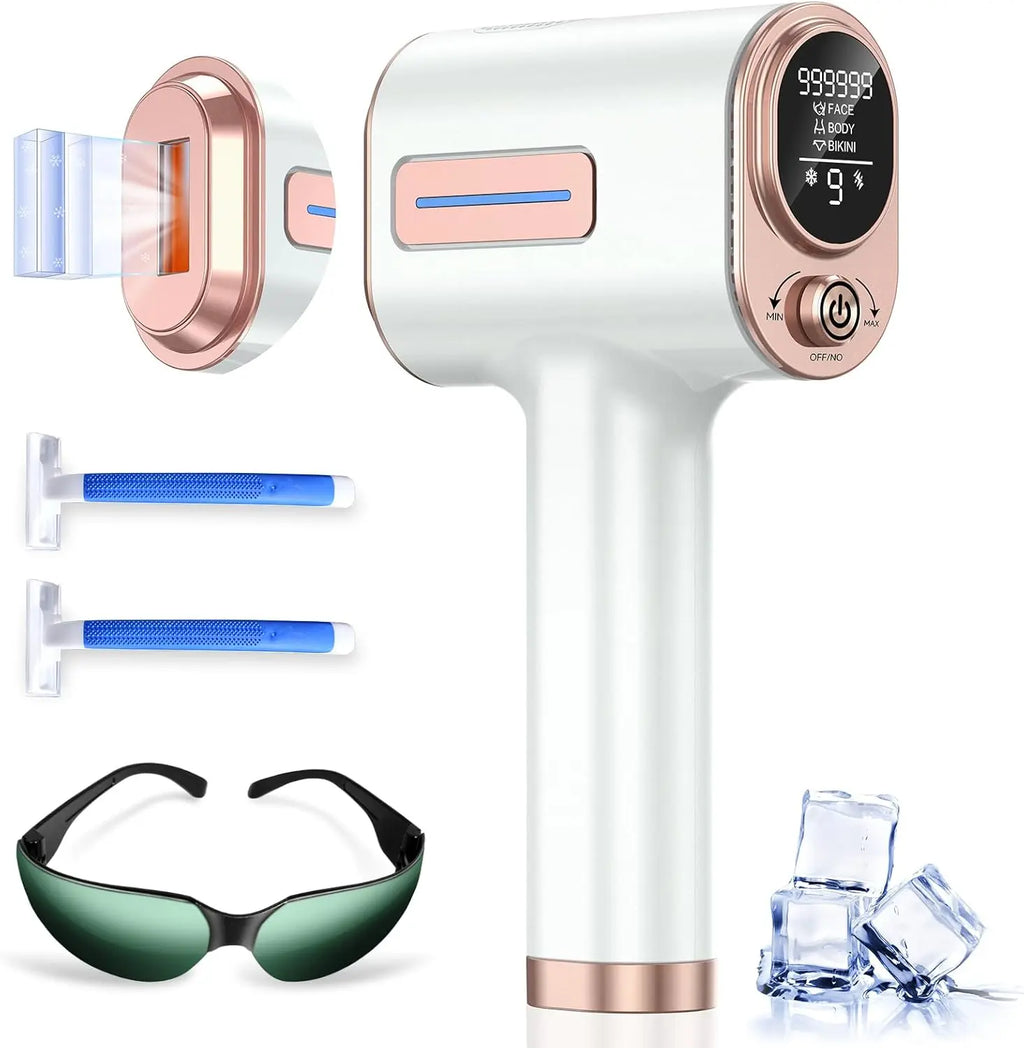 VivaEase Laser Hair Removal, 999,900+ Flashes IPL Hair Removal Device for Women and Men, Ice-Cooling Painless Laser Hair Removal, At-Home Hair Remover for Armpits Back Facial Legs Arms Bikini Line