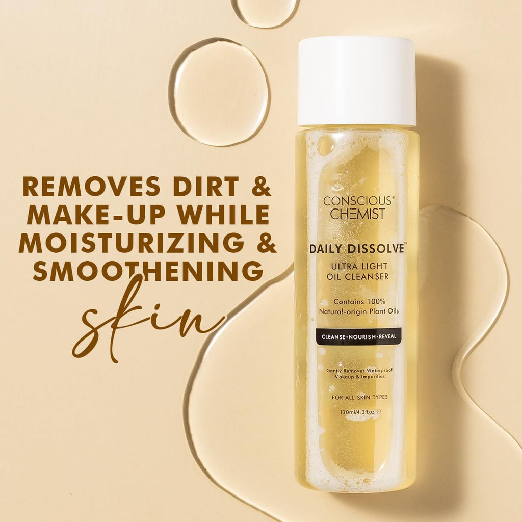 Conscious Chemist® Ultra Light Oil Face Cleanser (100ml) With Olives | Removes Makeup, SPF And Impurities For Soft & Glowing Skin | 100% Natural Oils | Cruelty Free