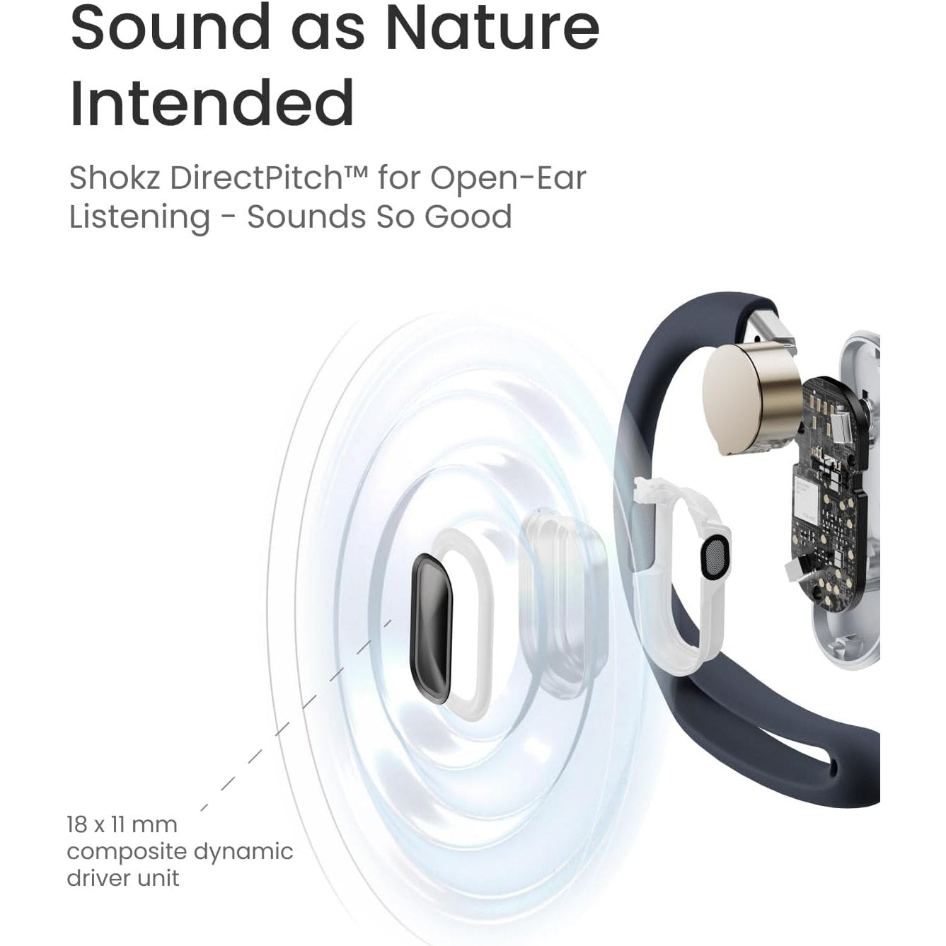 SHOKZ OpenFit Air Open-Ear Headphones, True Wireless Bluetooth Earphones with Microphone, Earbuds with Air Earhook, Fast Charging, 28h Playtime, IP54 Waterproof for Workout - Black