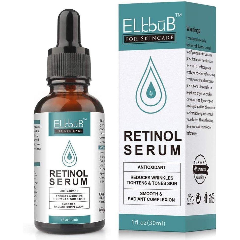 ELBBUB Retinol Serum Retinol Liposome Delivery System Anti Wrinkle Firming Serum with Vitamin C & Vegan Hyaluronic Acid for Face Cleavage and Body
