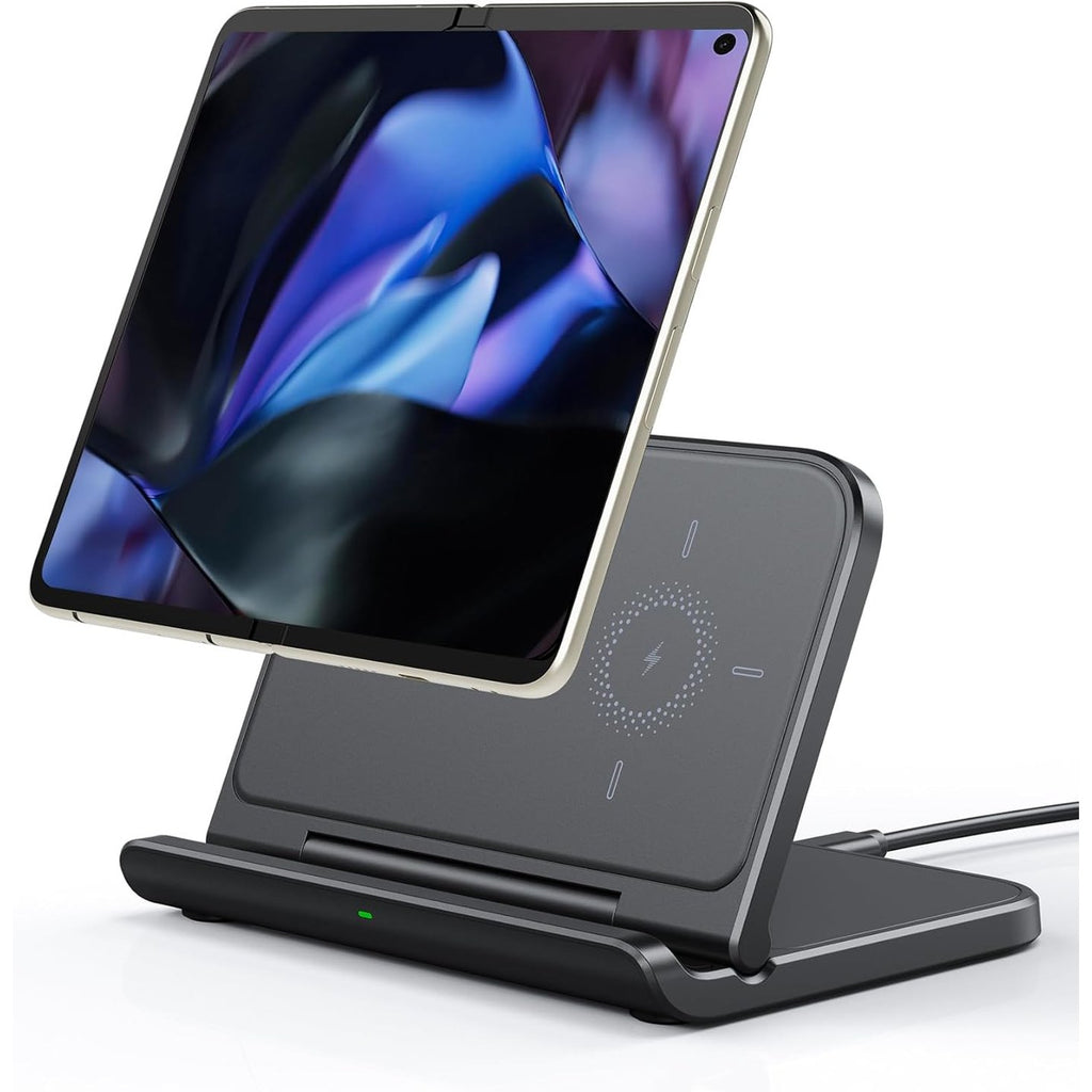 SwanScout Wireless Charger for Samsung Z Fold, Foldable Charging Station for Galaxy Z Fold 5/ Z Fold 4/ Z Fold 3, Samsung Wireless Phone Charger Stand for Z Fold/Z Flip Series (No Adapter)