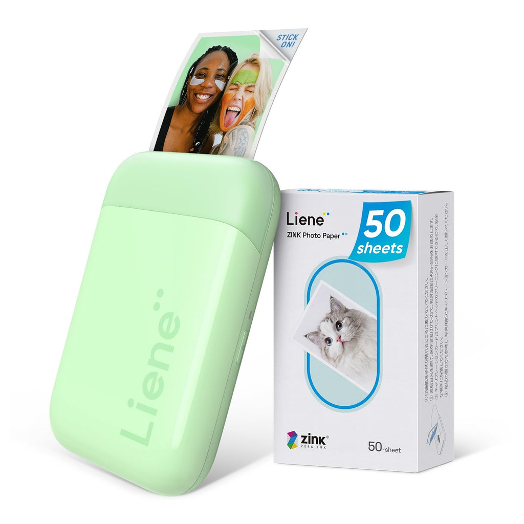 Liene Pearl K100 2x3'' Portable Photo Printer, Portable Phone Printer with 50 Zink Photo Paper Sticker, Bluetooth Printer for iOS & Android, Mini Instant Printer for iPhone