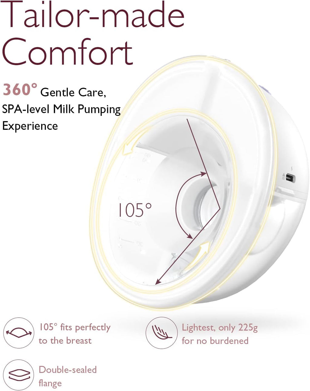 Momcozy M5 Wearable Hands Free Breast Pump for Mothers,Gift (2 Count, Purple)