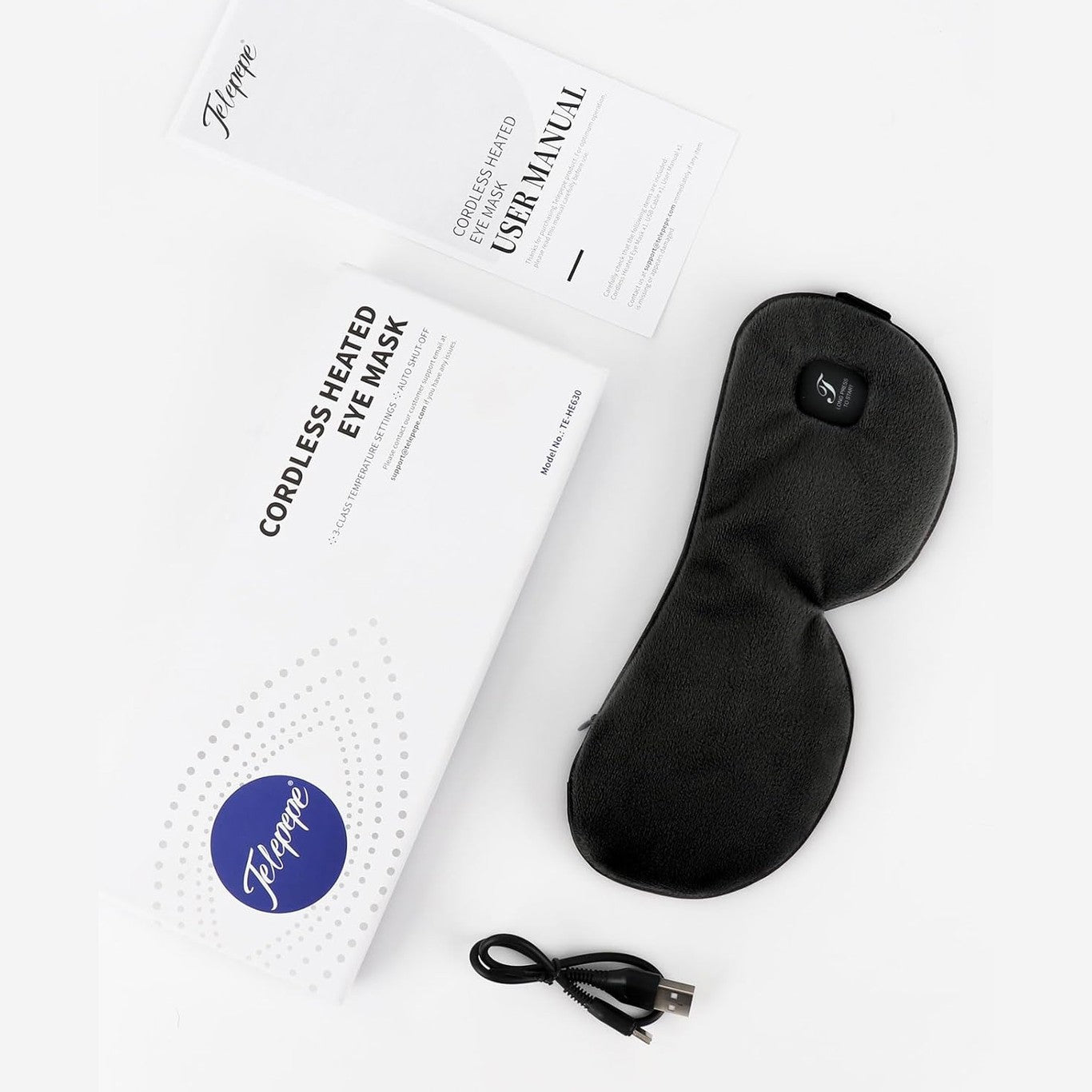 Heated Eye Mask, Heated Eye Mask Cordless, Warm Eye Compress for Blepharitis and Dry Eye, Light Blocking Heat Eye Mask for Men Women 1000mAh Rechargeable Dry Eye Mask (Black)