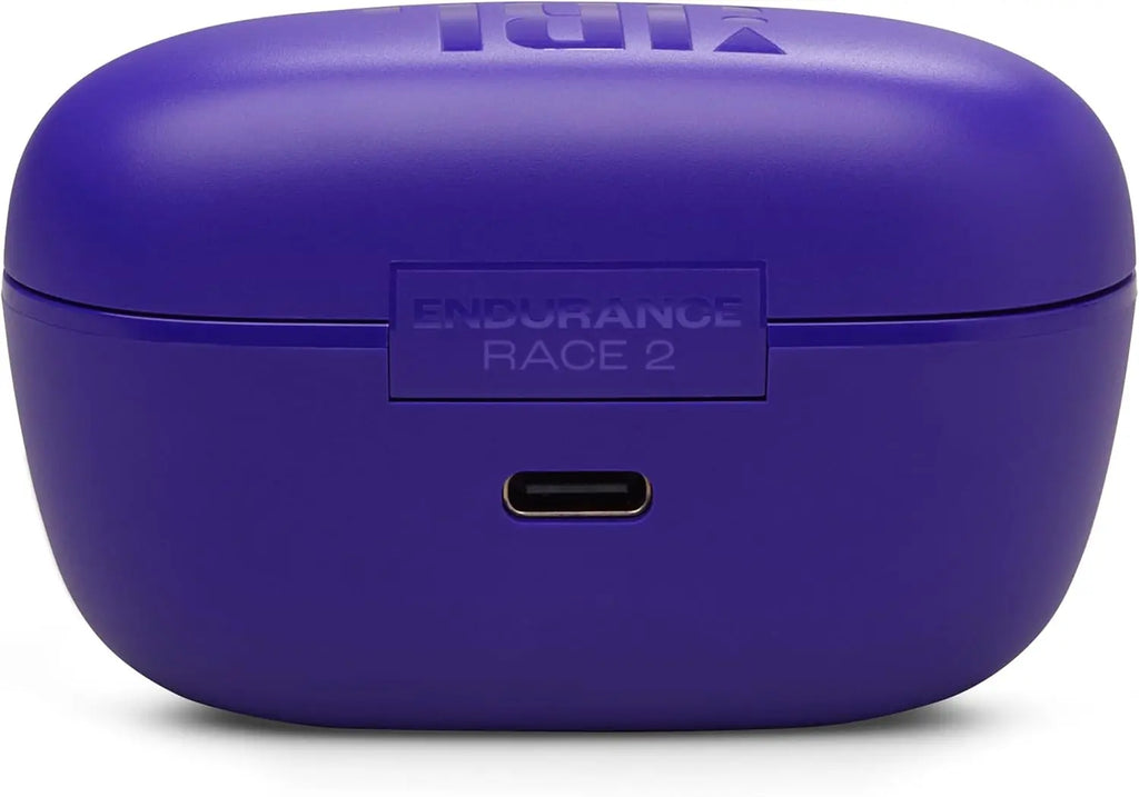 JBL Endurance Race 2 - Waterproof (IP68) Sports True Wireless Earbuds with 4 mics for Crisp, Clear Calls, Pure Bass Sound, 48Hrs of Playback, Plus Speed Charging & Active Noise Cancelling (Purple)