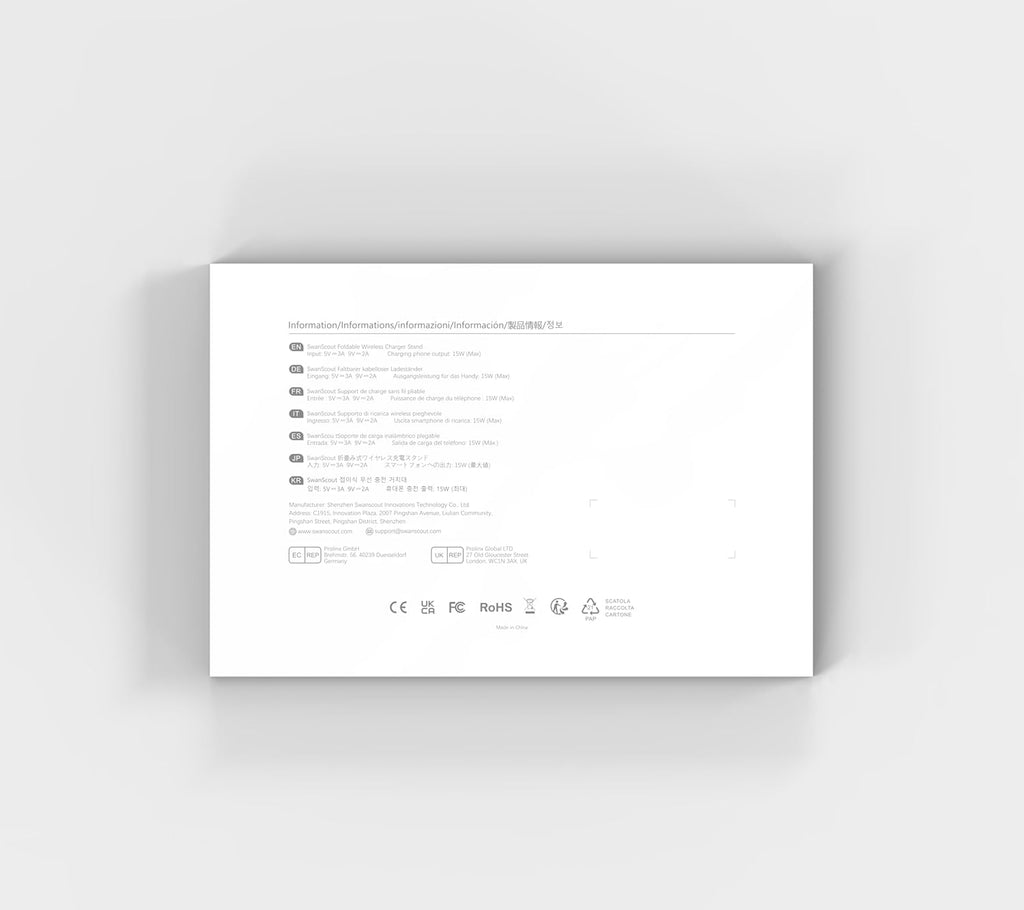 SwanScout Wireless Charger for Samsung Z Fold, Foldable Charging Station for Galaxy Z Fold 5/ Z Fold 4/ Z Fold 3, Samsung Wireless Phone Charger Stand for Z Fold/Z Flip Series (No Adapter)