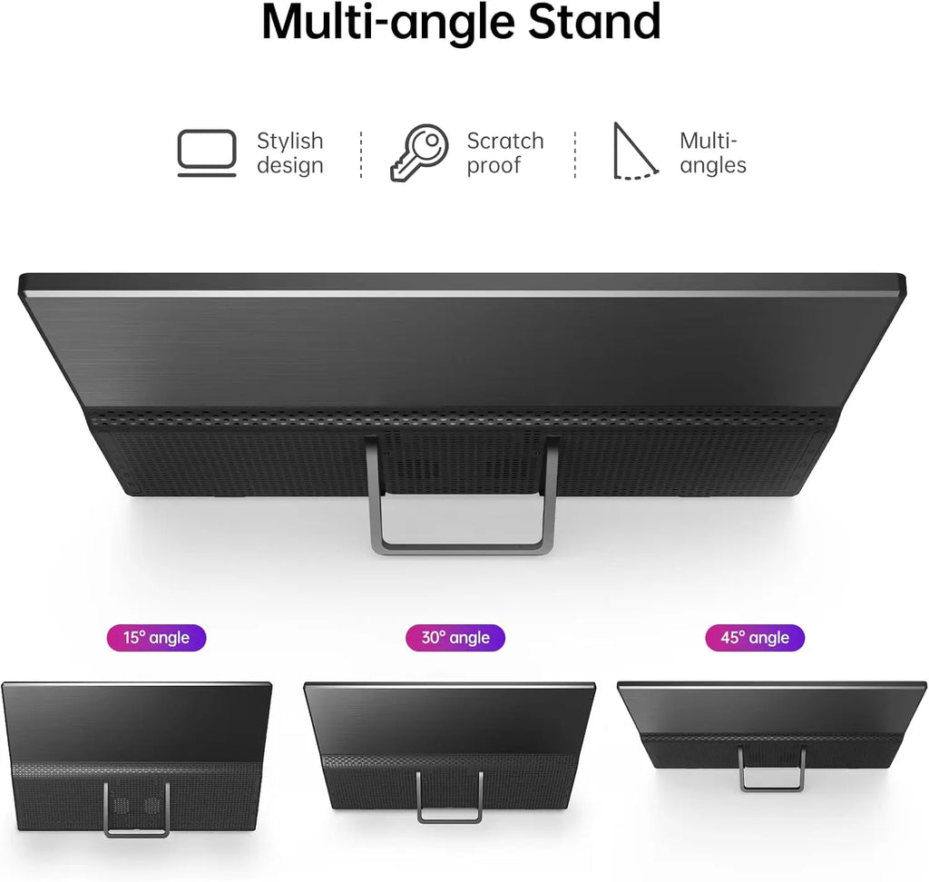 Yxk Portable Monitor 15.6 Inch 1080P USB-C HDMI Ultra-Slim Travel Monitor with Kickstand, for Laptop, PC, Mac Phone, PS, Xbox, Swich IPS Ultra-Thin Zero Frame Gaming Monitor