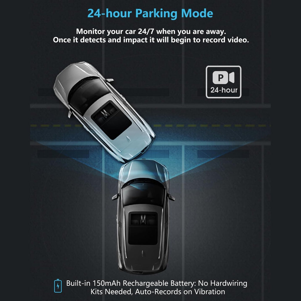 abask J05 Dash Cam Car 1080P Dash Cam Front Interior with 32GB SD Card, 310° Wide Angle View, Car Camera with Parking Monitoring, Motion Detection, Infrared Night Vision, G-Sensor, Loop Recording,