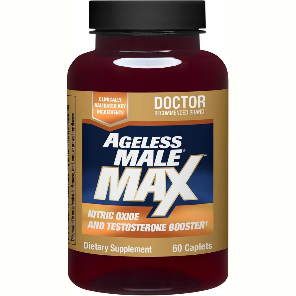 Ageless Male Max Total Testosterone Booster Supplement for Men, 60 Caplets