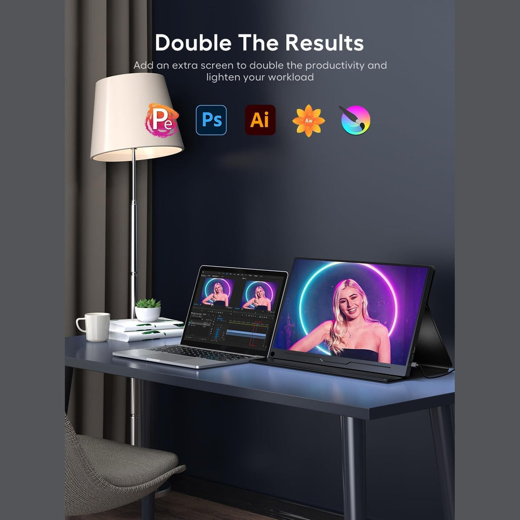 UPERFECT 18.5 Inch 120Hz Portable Screen with Matte IPS Display Full HD 1920 x 1080 USB C Mini HDMI for Laptop PC Switch PS4/5 Xbo Raspb Pi, Metal Case, Mobile Monitor VESA Mount