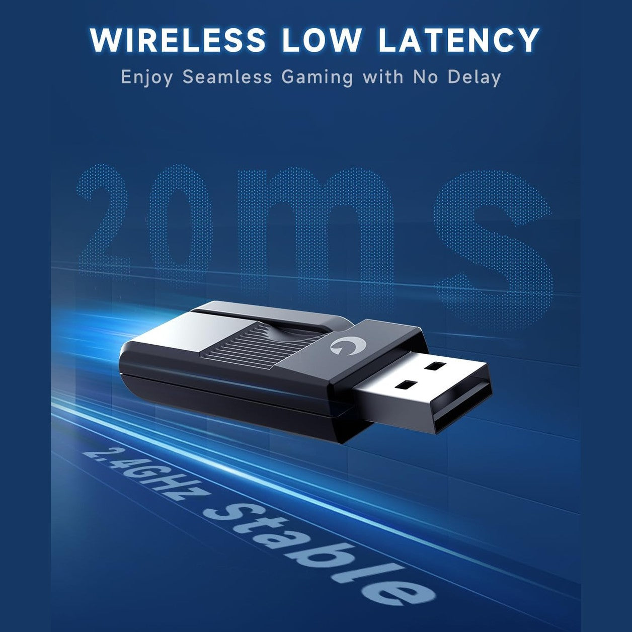 Gvyugke 2.4GHz Wireless Gaming Headsets for Switch, PC, PS5, PS4 - Bluetooth 5.3 Gaming Headphones with Noise Canceling Mic, 7.1 Surround Sound, 70H Battery, Game Lighting - Blue