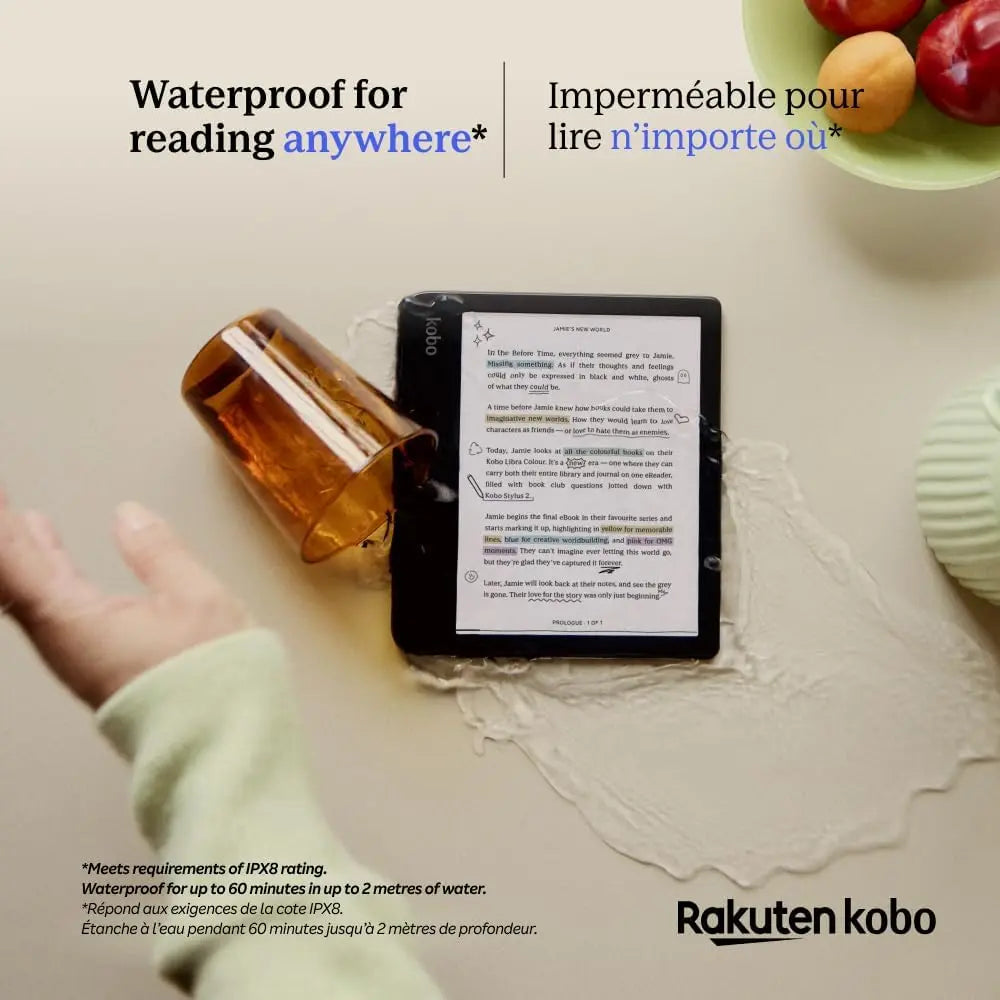 Kobo Libra Colour eReader | 7" E Ink Kaleido™ 3 Display | Adjustable Color Temperature and Brightness | Blue Light Reduction | eBooks and AudioBooks | 32GB Memory | Water Resistant | White