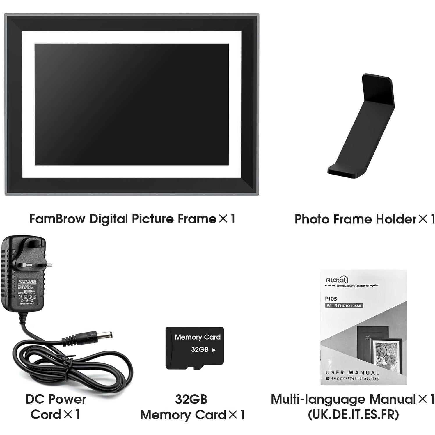 FamBrow 10.1 Inch WiFi Digital Photo Frame, Electronic Picture Frame with 16GB Storage+32GB Card, Digital Picture Frame with 1280x800 HD IPS Touch Screen, Instant Photo/Video Sharing via App