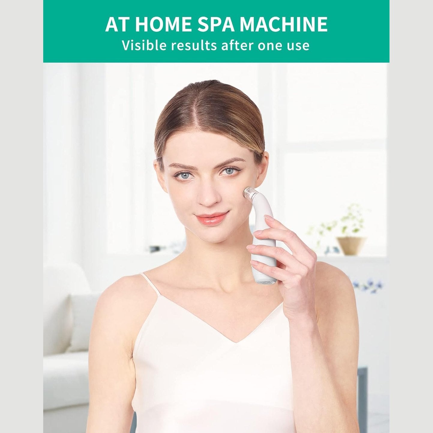 NEWDERMO 2-in-1 Microdermabrasion Machine for Facial, Diamond Microdermabrasion Device USB Rechargeable - Advanced Home Facial Treatment Machine (White)