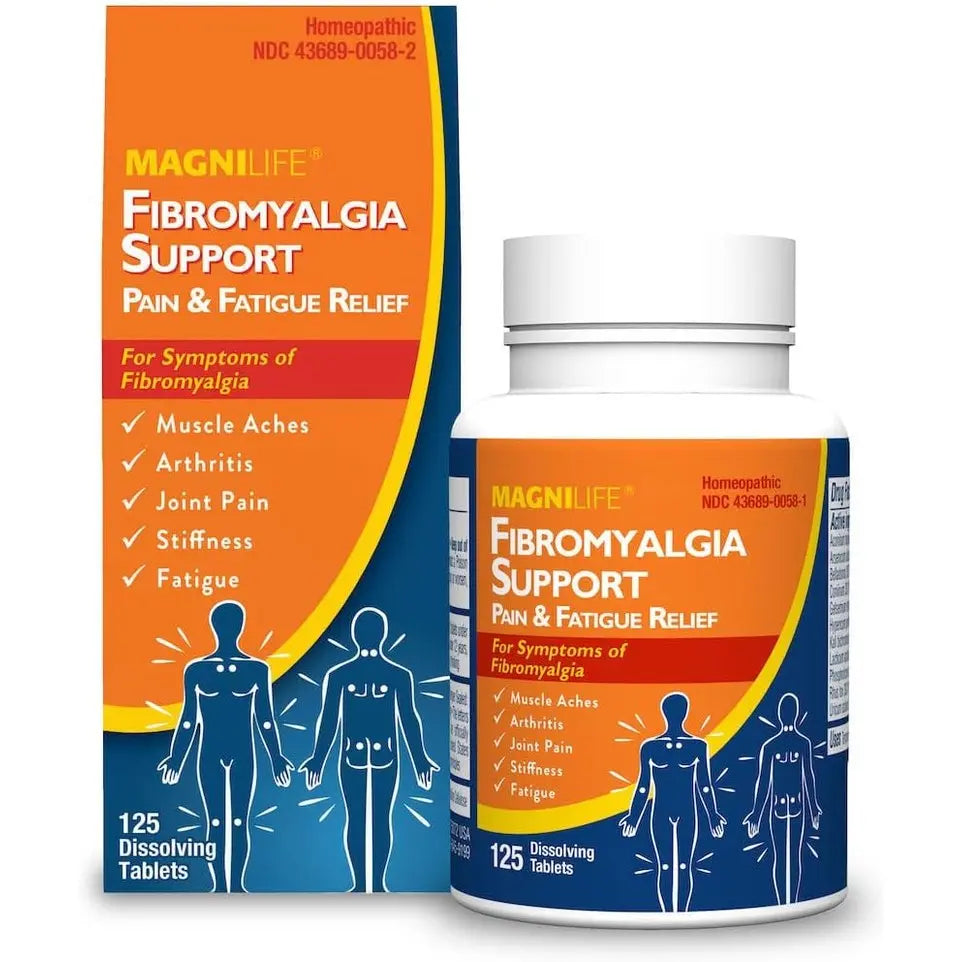 MagniLife Fibromyalgia Support, 125 Count, Homeopathic Pain Reliever for Arthritis, Muscle Aches, Weakness & Sensitivity, Targeted Pain & Stiffness Relief, Quick-Dissolving Fast-Acting Tablets