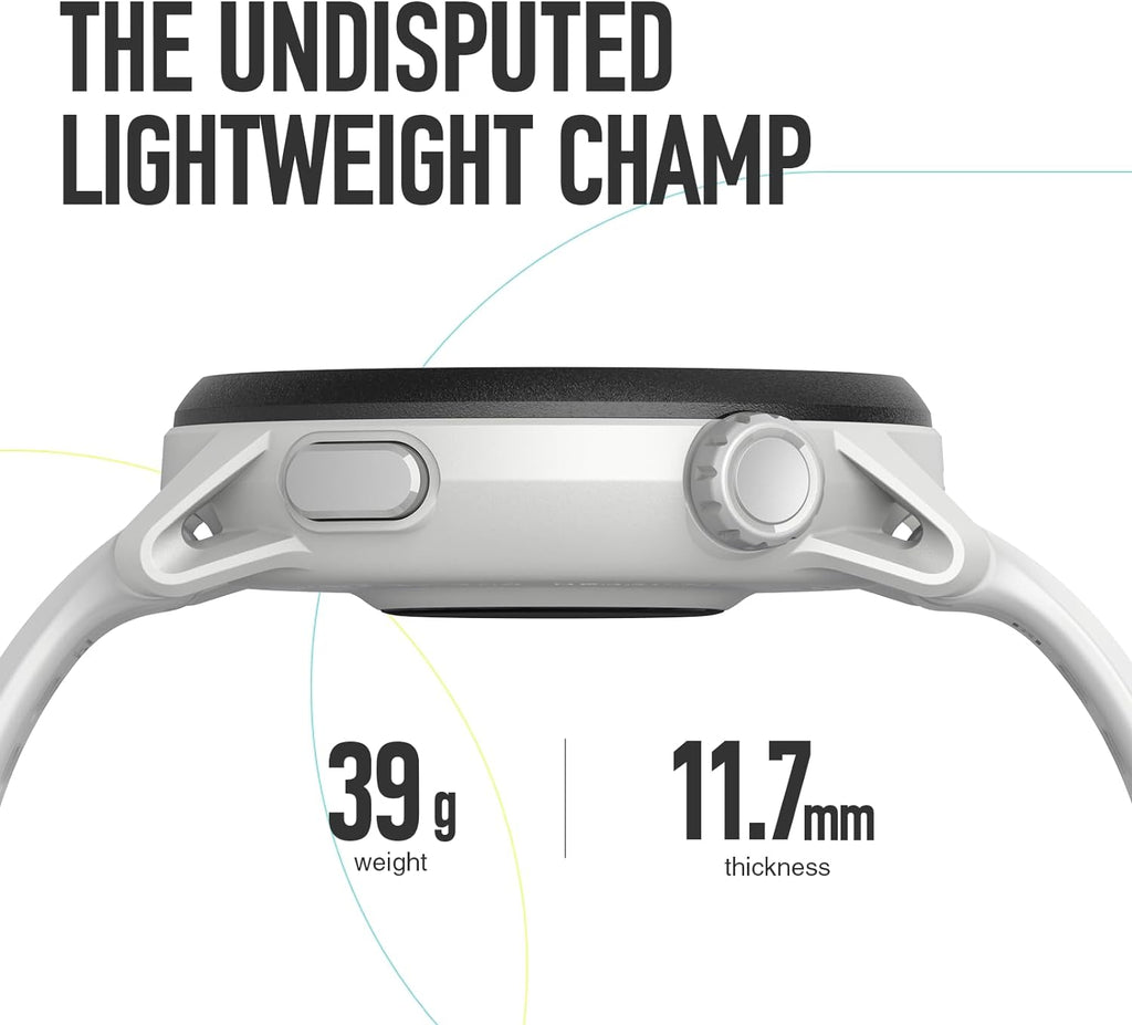 COROS PACE 3 GPS Sport Watch, Lightweight Running Watch, 17-Day Battery Life, Accurate GPS, Heart Rate Monitor, Navigation, Sleep Tracking, Training Plan, Run, Bike, and Ski (White Silicone)