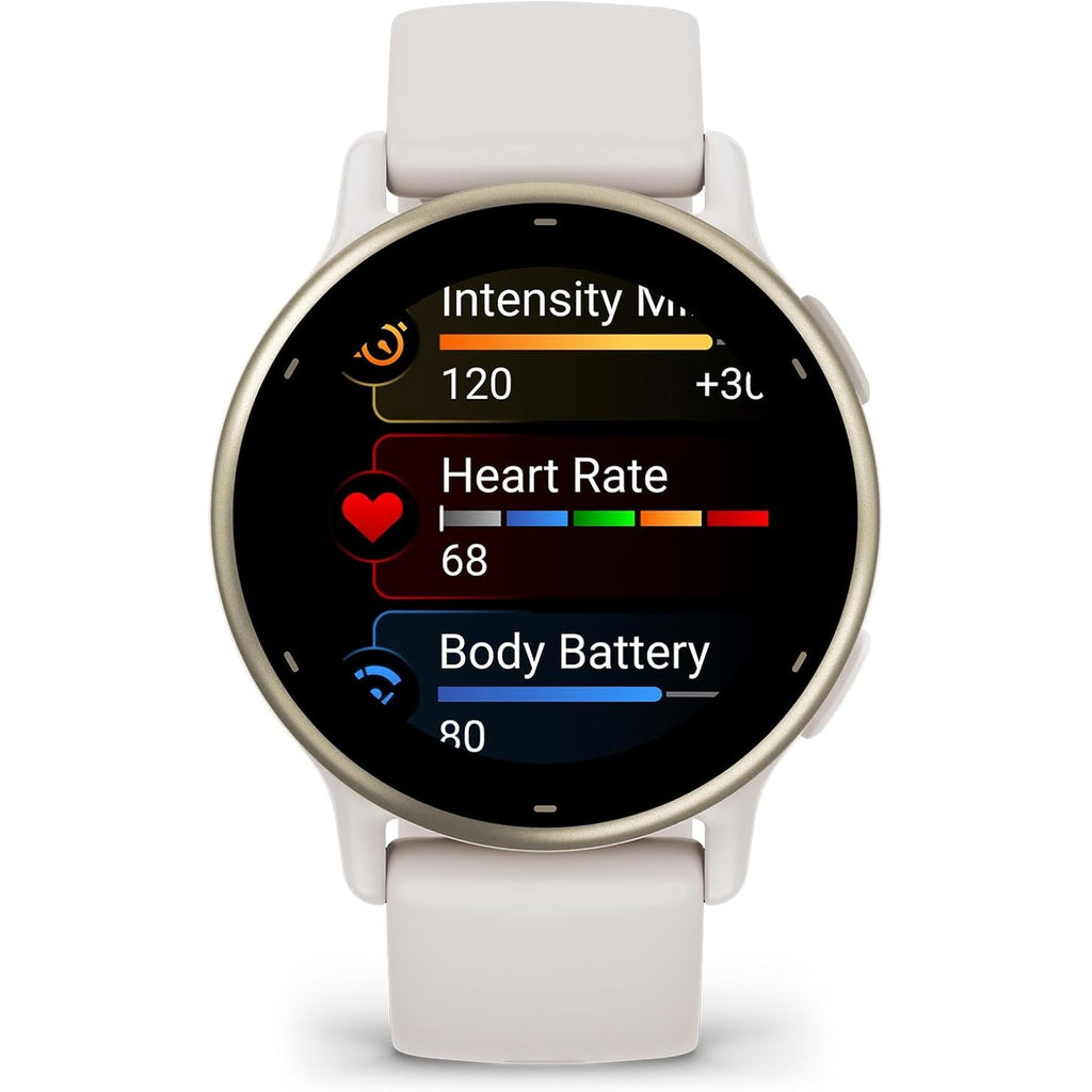 Garmin Vivoactive 5 Gold GPS Heart Rate Monitor with Silicone Band Ivory