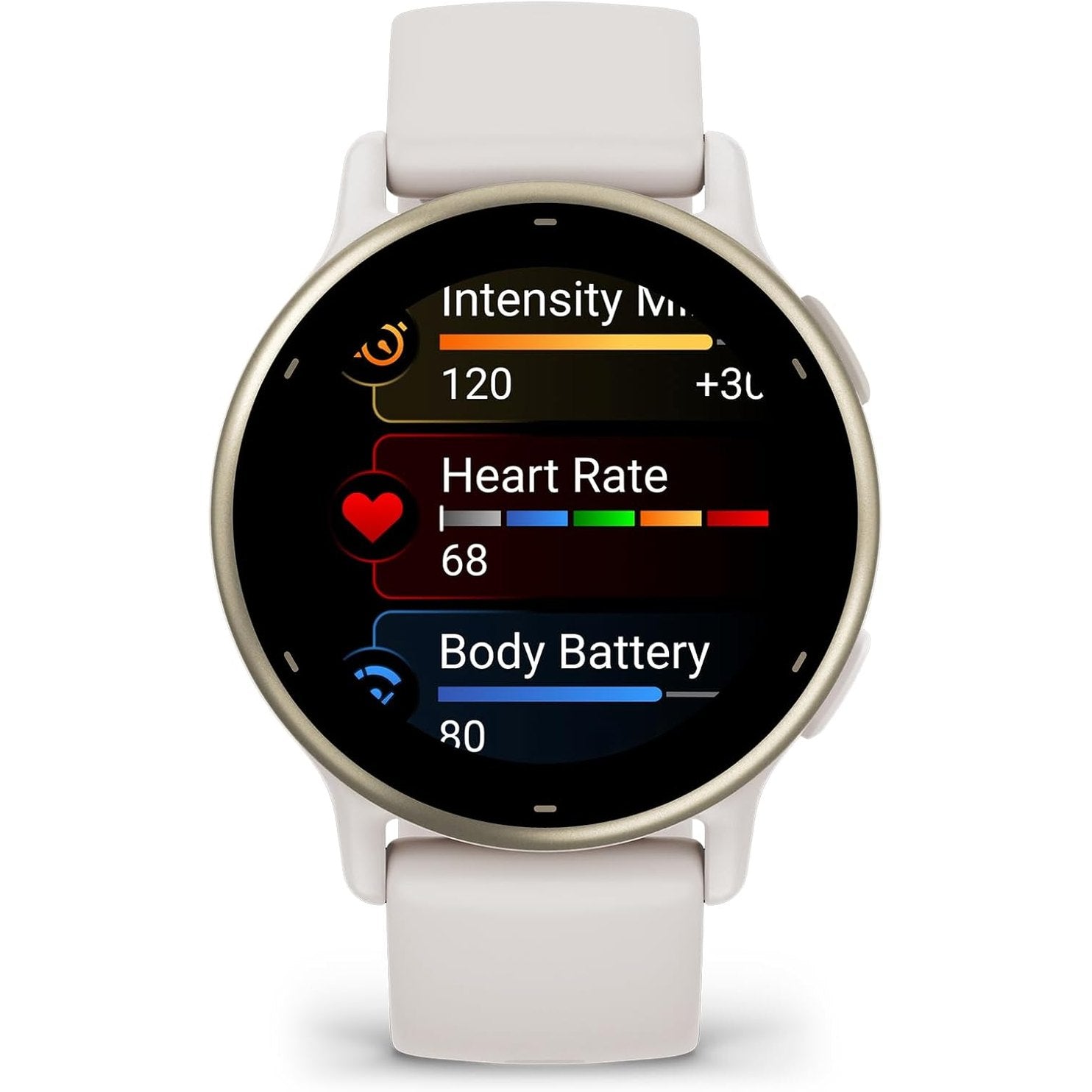 Garmin Vivoactive 5 Gold GPS Heart Rate Monitor with Silicone Band Ivory