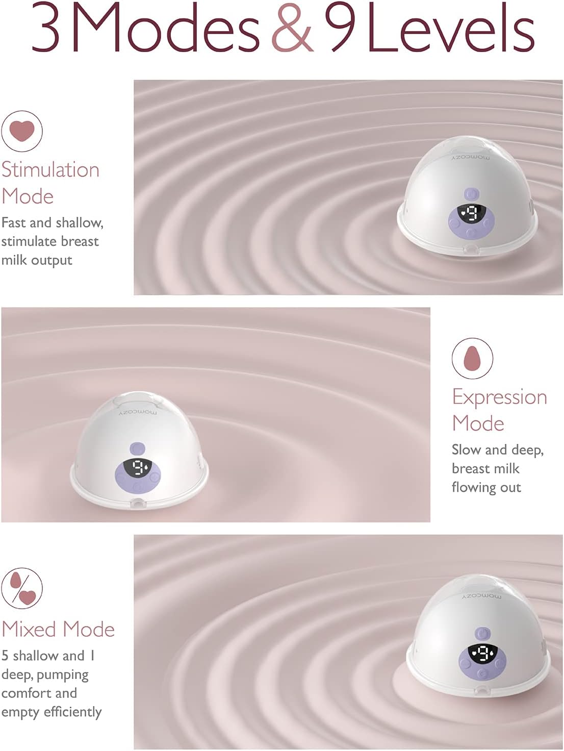 Momcozy M5 Wearable Hands Free Breast Pump for Mothers,Gift (2 Count, Purple)