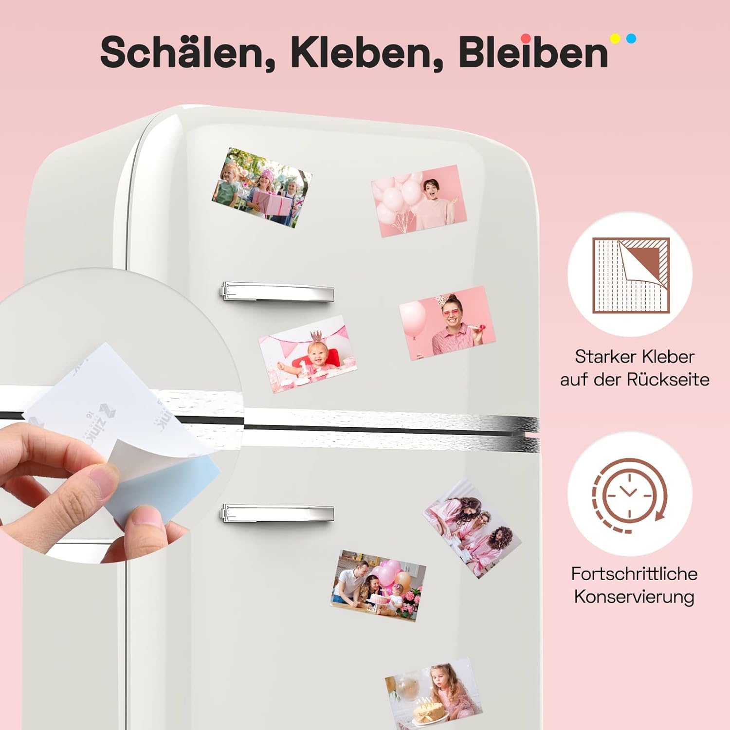 Liene Pearl K100 2x3'' Portable Photo Printer, Portable Phone Printer with 50 Zink Photo Paper Sticker, Bluetooth Printer for iOS & Android, Mini Instant Printer for iPhone