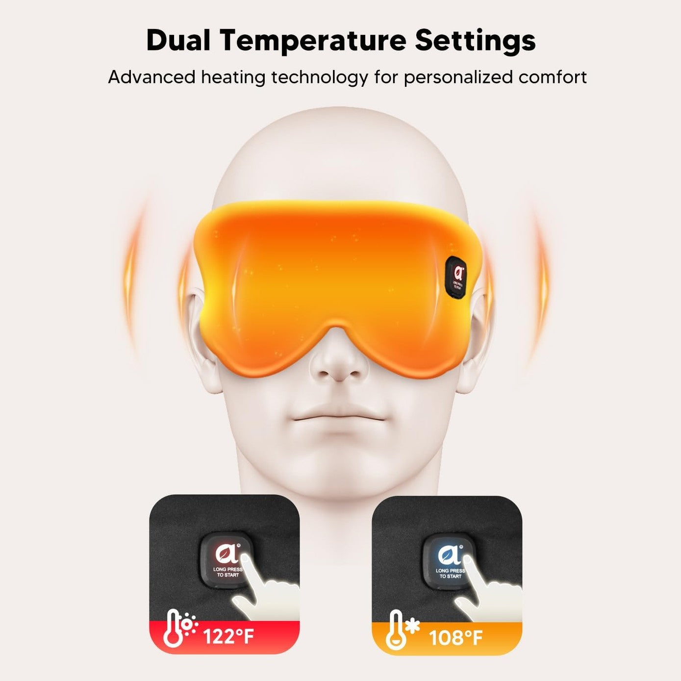 arboleaf Heated Eye Mask for Dry Eyes, Cordless Rechargeable Warm Eye Compress, Temperature Control, Light Blocking, Washable Cover & Travel, 1000mAh Rechargeable Battery