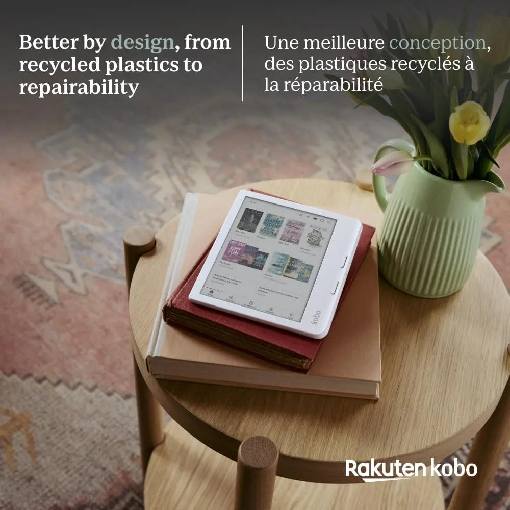 Kobo Libra Colour eReader | 7" E Ink Kaleido™ 3 Display | Adjustable Color Temperature and Brightness | Blue Light Reduction | eBooks and AudioBooks | 32GB Memory | Water Resistant | White