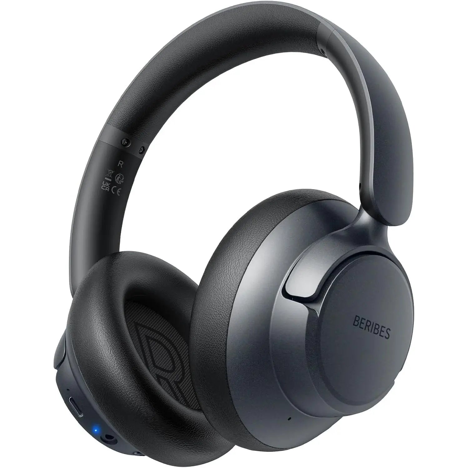 BERIBES Active Noise Cancelling Headphones, Headphones Wireless over ear with Microphone, 70H Playtime, Foldable Bluetooth Headphones with HiFi Audio, Deep Bass for Office, Travel, Gym