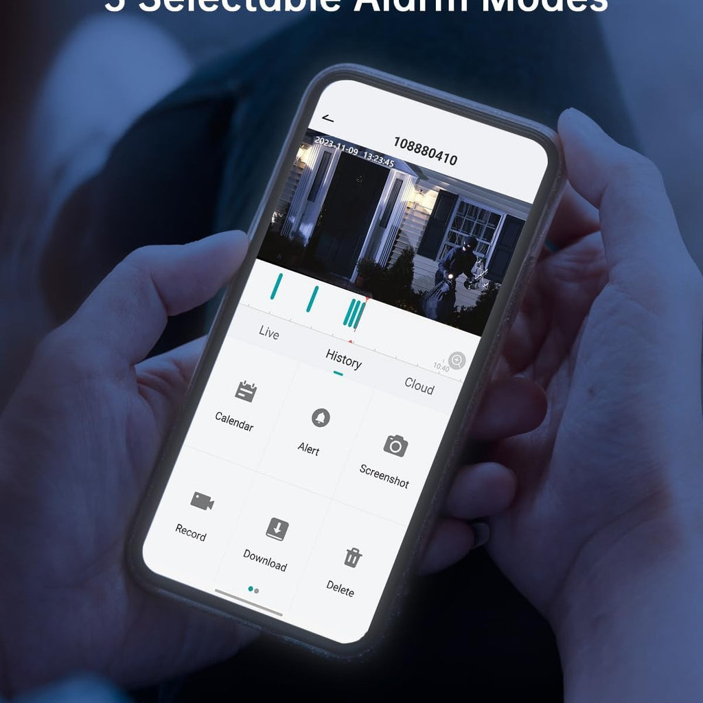 ZUMIMALL Wireless Outdoor WiFi Surveillance Camera - Solar Panel, 360° PTZ Outdoor Camera 2.4GHz, Surveillance Camera with Night Vision Colour, Two-Way Audio, PIR Siren (3MP)