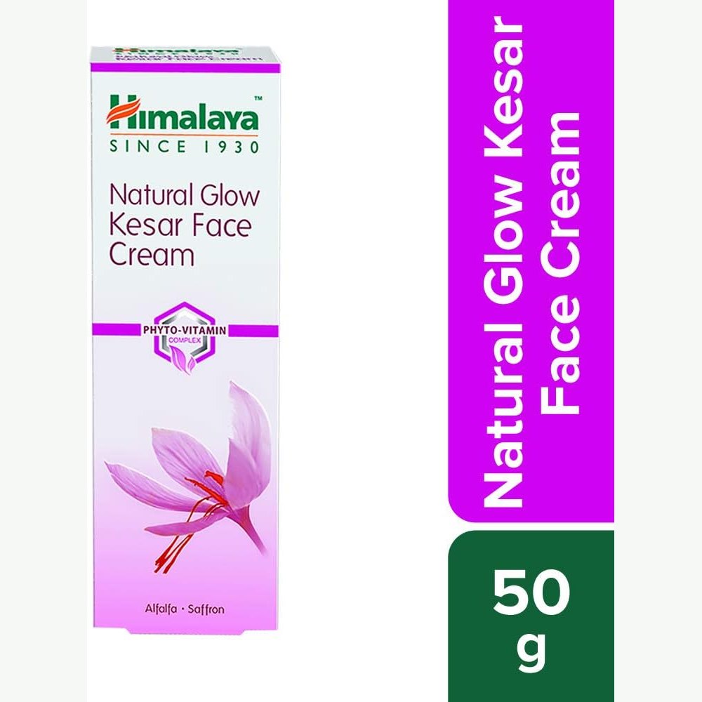 Himalaya Natural Glow Saffron Cream Reduces Blemishes & Dark Spots, Makes the Skin Even Tone -50G
