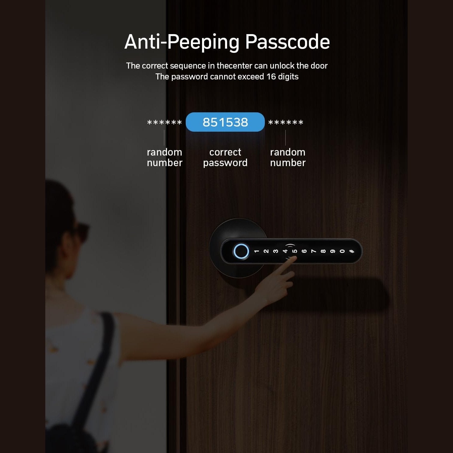 Smart Fingerprint Door Lock Knob - TMZON Keyless Entry Door Lock with Handle 5 in 1 with APP/IC Cards/Codes/Keys/Fingerprints Biometric Electronic Keyless Entry Lock for Bedroom Home Hotel Office