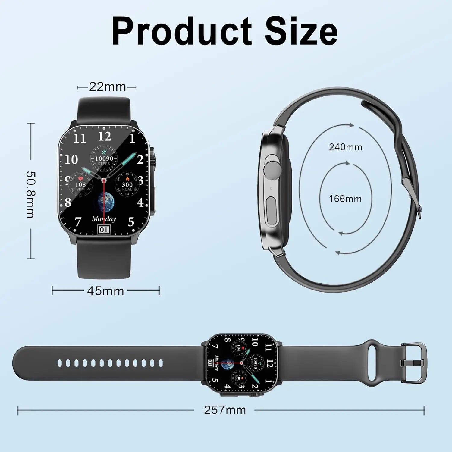 Poounur Smart Watch for Men Women(Answer/Make Calls), 1.95" HD Smartwatch, Fitness Tracker with 120+ Sport Modes, IP68 Waterproof, Heart Rate/Sleep/Step Monitor
