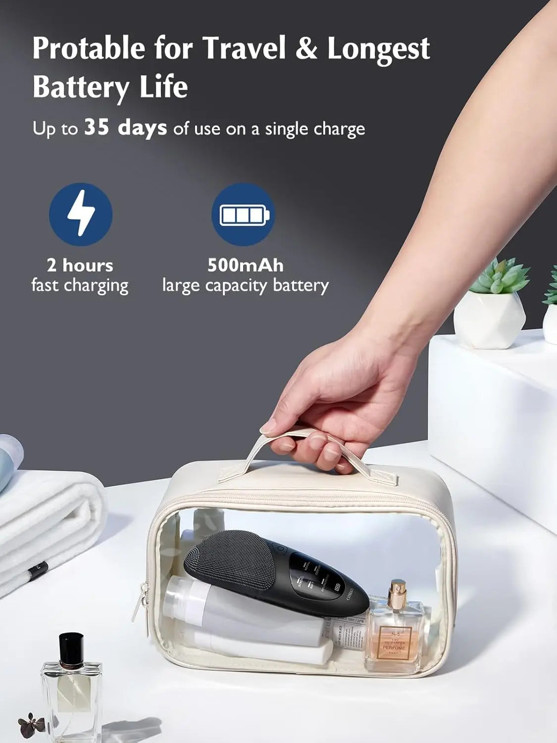 COSLUS Facial Cleansing Brush Face Scrubber: IPX7 Waterproof Rechargeable Face Wash Brush, 4 Cleansing Modes with Eye Protection, Electric Silicone Cleanser Spa for Cleaning, Exfoliating, Massaging
