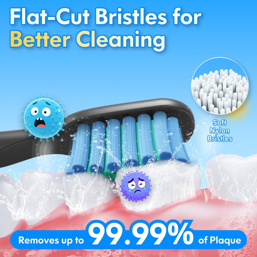 DADA-TECH Kids Electric Toothbrush Rechargeable, Soft Unicorn Tooth Brush with Timer Powered by Sonic Technology for Children Boys and Girls Age 3+, Waterproof and 3 Modes (Astronaut Black)