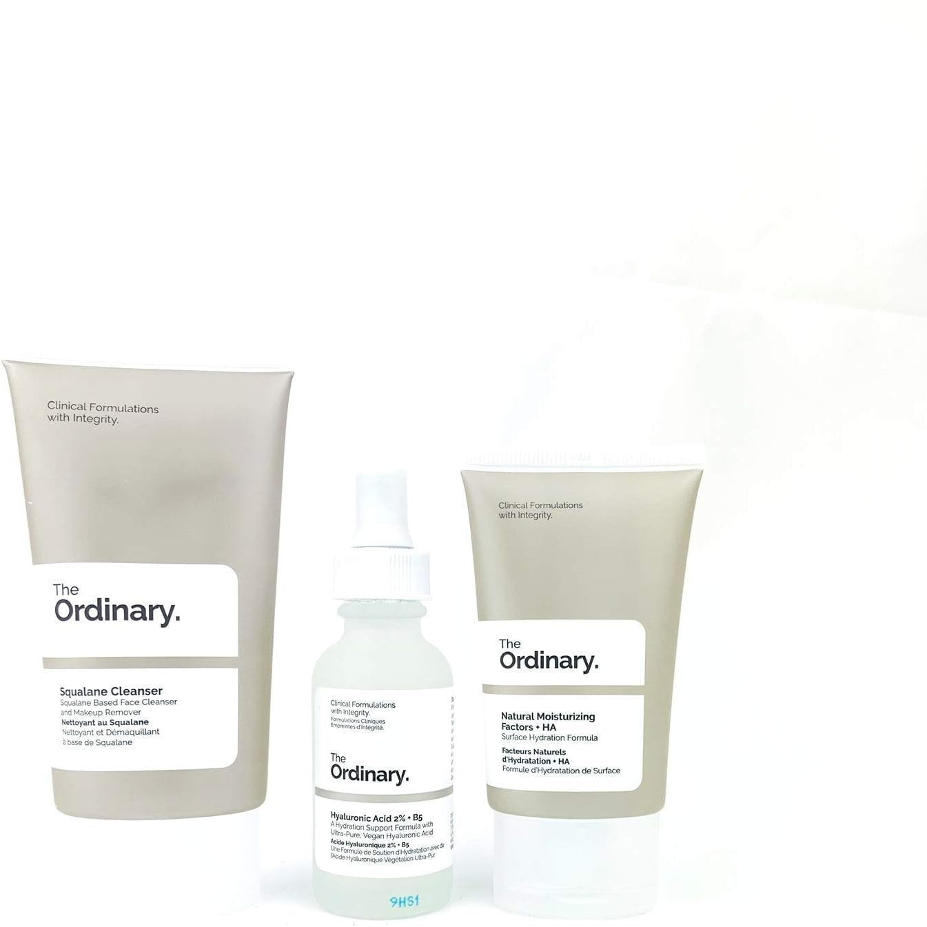 The Daily Set.Three Hydrating Formulas. Squalane cleanser(50ml)&The Ordinary Hyaluronic Acid 2% + B5 face serum (30ML)&Natural Moisturizing factors+HA (30ml) Skincare