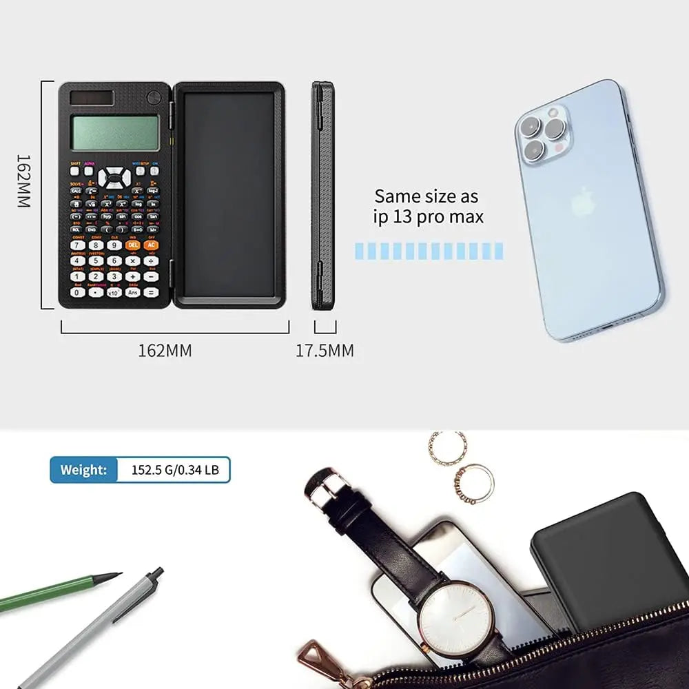 Exrp Scientific Calculator, Professional Scientific Calculators with Erasable LCD Writing Tablet, Solar and Battery Dual Power,Desktop Calculator with Notepad for Office, School