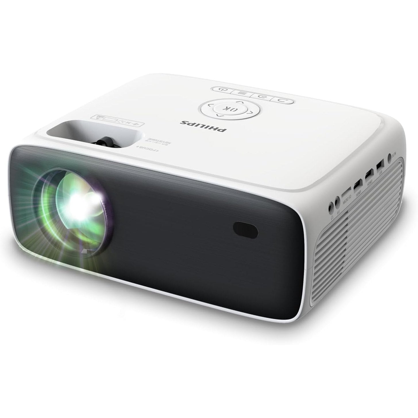 Philips NeoPix 200 Full HD 1080P Projector, High Contrast, Multiple Image Corrections for Flexible Installation, Multiple HDMI Ports