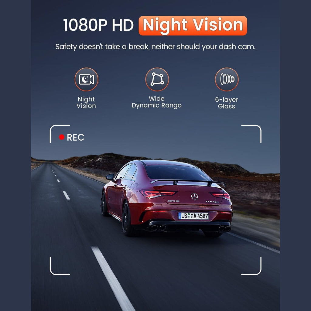 BESTSEE Dash Cam Front, 1080P Mini WiFi DashCam for Cars, Car Camera Dash with 0.96" mini screen Parking Monitor, Super Night Vision, 170° Wide Angle, App Control, G-Sensor, Easy Installation