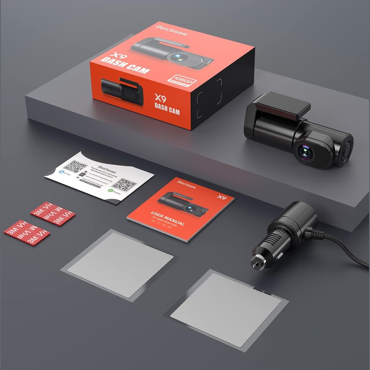 BESTSEE Dash Cam Front, 1080P Mini WiFi DashCam for Cars, Car Camera Dash with 0.96" mini screen Parking Monitor, Super Night Vision, 170° Wide Angle, App Control, G-Sensor, Easy Installation